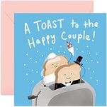 Old English Co. A Toast To The Happy Couple Card - Funny Wedding Card Gift for Men and Women | Humour Joke Greeting Card for Newly Wed Couple | Blank Inside & Envelope Included