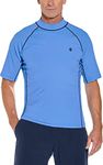 Coolibar UPF 50+ Men's Short-Sleeve Swim Shirt (X-Large - Surf Blue)