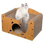 3-in-1 Cat Scratcher House, 22-Inch Removable Combination Cat Lounge Couch for Indoor Cats to Play Rest Grind - LIVINGbasics