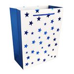 VESTTA -ELEGANCE REDEFINED Gift bag, Medium, 8 (L) x 4 (B) x 10 (H) Inches, Stars Foil Stamping, Pack of 10, Weddings, Engagements, Diwali, Birthdays, Christmas (Blue)