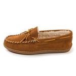 Minnetonka Men's Pile Lined Hardsole Slipper,Brown,12 W US