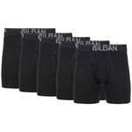 Gildan Men's Underwear Cotton Stretch Boxer Briefs, Multipack, Black Soot (5-Pack, Regular Leg), Medium