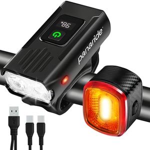 Smart Bike Lights Front and Back, R15 Kit, USB C Rechargeable with Auto Brake Sensing, 500 Lumen Waterproof Bicycle Headlight & Tail Light Set for Night Riding, Long Battery Life for Cycling Safety