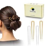 Sanas Hair Accessories Hair Fork Bun Maker Hair U Pins Duckbill Clips French Hair Pin Fashion Hair Clips Juda Stick Bun Clips for Womens 4PCS Multicolour