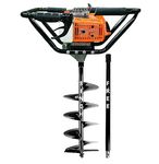 RICO ITALY 63CC Heavy Duty Earth Auger Machine with Advance Technology AIR Cooled 2 Stroke Petrol Engine with 8INCH Drill BIT Used for Tree PLANATION, Hole DIGGERING Upto 100CM(3FT) Depth