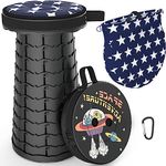 LOCYOP Portable Telescopic Camping Stool Lightweight Folding Hiking Fishing BBQ with Carry Bag and Swivel Cushion Load Capacity 440lbs (Interstellar)