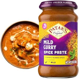 Patak’s Mild Curry Spice Paste - Mild Indian Cooking Paste with Freshly Ground Spices - Ideal for Chicken, Vegetables, and One-Pot Meals - Warm Aromatic Curry Base - 10oz Jar (Pack of 1)