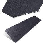 6"x 24" Non Slip Stair Treads, Safety Stair Traction Hardwood Treads Anti Slip Adhesive Strips, Baby/Elder/Pet Safety, Indoor/Outdoor Packs of 10 (Black)