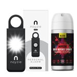 Self Defence Spray & Personal Alarm NOYZIE UK Legal Pepper Spray Alternative with UV Marking - Criminal Identifier Spray for Personal Protection Plus LOUD Personal Safety Alarm (Black (Rechargeable))