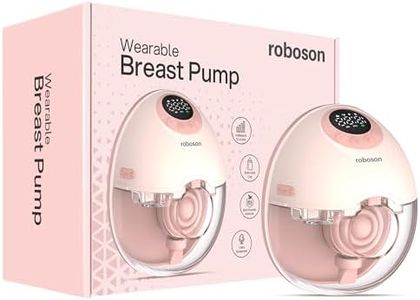 Roboson Wearable Electrical Breast Pump for Feeding Mothers, Portable & Rechargeable Automatic Milk Pump with 4 Modes & 12 Levels, 1200mAh Battery, Portable & Cordless with Type C Charging, FDA Approved, Patented Diaphragm Case Technology, Automatic Milk Level Detection, Voice Broadcast, Smart LED Display, 160ml BPA-Free Milk Cup, Ultra Quiet & Compact (1 Year Warranty) (BP-222) (Wearable Breast Pump)