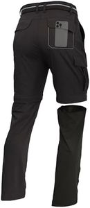 GARTENBOKER Mens Hiking Convertible Pants Zip Off Quick Dry Lightweight Fishing Safari Travel Camping Outdoor Cargo Pants Black 30