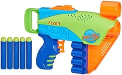 Nerf Elite Jr. Flyer Easy-Play Foam Blaster, 5 Nerf Elite Darts, Outdoor Toy for Boys and Girls from 6