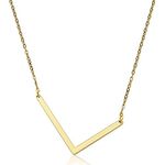 ZIVOM® Sideways Alphabet Initial Large L Letter Gold Stainless Steel Pendant Necklace Women