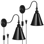 HAITRAL Wall Sconces Plug-in Set of
