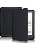 FANSONG Kindle Case for 10th Generation 2019, E-Reader Cover 6 inch with Hand Strap and Auto Wake/Sleep Smart Cover Leather PC Lightweight Slim Protective for Amazon Kindle 10th Gen J9G29R Black