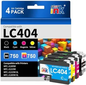 Compatible LC404 Ink Cartridges for Brother Printer Replacement for LC404 LC404 XL Ink Cartridge Compatible with Brother MFC-J1205W Ink Cartridges MFC-J1215W MFC J1205W J1215W Printer (4Pack)
