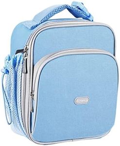 Amersun Kids Lunch Box with 8MM Insulated sponge & Water Bottle Holder, Keep Food Warm Cold School Lunch Bag for Kids Teen Girls Boys,Baby Blue