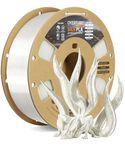 OVERTURE Silk Filament PLA 1.75mm Clog-Free Shiny 3D Printer Consumables, 1kg Spool (2.2lbs), Dimensional Accuracy +/- 0.02 mm, Fit Most FDM Printer (Silk White)