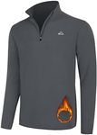 Willit Men's Fleece Pullover Winter Shirts Long Sleeve Quarter Zip Cold Weather Golf Hiking Casual Warm Shirts Gray L