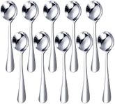 HANSGO 10PCS Mini Coffee Spoons, 4.6 Inch Demitasse Espresso Spoons Small Stainless Steel Tea Spoon for Cake Ice Cream Dessert Food Sample Cocktail Hour Party Favor