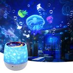 Ocean Star Night Light Projector for Kid, Kids Jellyfish Galaxy Projector, Nebula Star Boys Girls USB Night Light, 360 Degree Rotating Projection Lamp