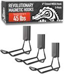 GATOR MAGNETICS MEGA 6 in Closed Hooks, 45 lb Heavy Duty Magnetic Hooks for Steel Surfaces, Patented Easy-Release, Non-Slip Grip – Storage & Organization, Garage, Home Tools & Gear Storage – 3 Pack