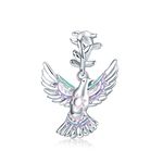 XNTBX Bracelet Charm Bead Peace Dove DIY Charm 925 Sterling Silver Fits Pandora Bracelet Necklace, European Charms Bracelet (BSC295), Metal, Cubic Zirconia