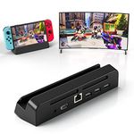 Tinbinx Switch Dock, TV Docking Station for Nintendo Switch/OLED, Switch Portable Charging Stand with Ethernet Port, 4K HDMI 2.0 and USB 2.0 Port, Replacement for Nintendo Switch Dock