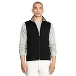 IZOD Men's Advantage Performance Full Zip Sweater Fleece Vest, Black Heather, Medium