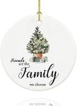 Friend Ornament 2024, Friendship Christmas Ornaments for Friends, Ceramic Keepsake Friends Christmas Ornaments with Ribbon and Box