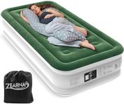 Zearna 190x100x40cm Single Inflatable bed, Air Mattress with Built-in Electric Pump, Blow Up Mattress in 3 Mins Self-Inflation/Deflation,Flocked Surface Guest Airbed for Home Portable Camping