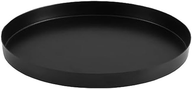 GlrYer Black Round Metal Candle Holder Tray, Decorative Serving Tray for Modern Farmhouse Home Decorations (11.8'')