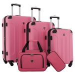 Travelers Club Chicago Hardside Expandable Spinner Luggages, Hot Pink, 5 Piece Set, Chicago Hardside Expandable Spinner Luggage