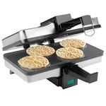 CucinaPro Piccolo Pizzelle Baker - Electric Press Makes 4 Mini Cookies at Once, Nonstick Interior For Fast Cleanup, Gift or Party Treat, Unique Italian Dessert or Baking Gift, Cookie Swap Must Have