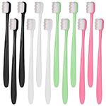 Dacitiery 12 Pieces Extra Soft Toothbrush for Sensitive Gums, Soft Micro-Nano Manual Toothbrush with 20,000 Bristles for Fragile Gums Adult Kid Children (Black, White, Pink, Green)