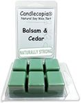 Candlecopia Balsam & Cedar Strongly Scented Hand Poured Vegan Wax Melts 12 Scented Wax Cubes 6.4 Ounces in 2 x 6-Packs