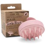 FABCARE Scalp Massage Brush | Head Massage & Hair Growth for All Hair Types | Wheat Straw & Silicone | Scalp Exfoliating for Wet & Dry Hair | Blood Circulation, Treatment Dry Scalp, Pink