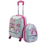 GYMAX Kids Carry On Luggage Set, 12