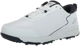 Skechers Men's Torque Sport Fairway Relaxed Fit Spiked Golf Shoe Sneaker, White/Navy, 10 UK Wide