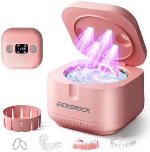 Ultrasonic Retainer Cleaner Machine, 45kHz Denture Cleaner with UV Light