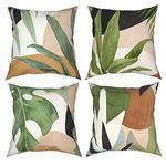 Tropical Leaf Accent Pillowcase Decorative Throw Pillow Case Cushion Covers for Home&Car Decor 18 x 18 Inch Set of 4 (Tropical Leaf)