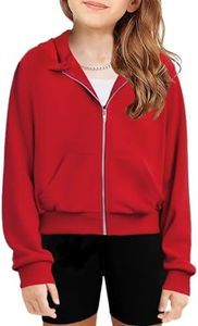 Arshiner Girls Hoodies Breathable Fashion Hooded Hoodies Kids Clothes Christmas Red Cute Crop Tops Size 9-10