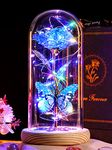 Christmas Rose Flower Gifts for Women Birthday Gift for Women Galaxy Colorful Rose Crystal Flowers Gifts for Mum Her Christmas Valentines Anniversary Thanksgiving Mothers Day Rainbow Light Up Flower