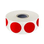 1500 PCS Red Round Color Coding Circle Dots Inventory Stickers Labels with Perforation Line in Roll (Each Measures 1" in Diameter)