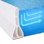 3" High Shower Water Splash Guard,New Collapsible Shower Threshold Water Dam,Shower Barrier Water Stopper to Keep Water Retention System Dry and Wet Separation for Bathroom Kitchen (White)