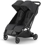 UPPAbaby MINU Duo Stroller | Jake - Charcoal | Side-by-Side Lightweight Compact Double Buggy | from Birth to 22kg per Seat | Slim Doorway-Friendly Design | Baby Travel Stroller | Double Pram