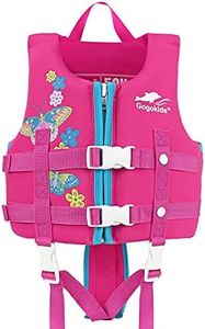 Gogokids Kids Float Jacket Swim Vest Kids Pool Float with Adjustable Safety Strap, Swimming Pool Aid Floats for 30-50 lbs Girls (7-9 Years)
