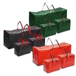 Just for Christmas Set of 3 Christmas Storage Bag Includes 2 Garland Storage Bags For Xmas Decorations Durable Nylon Handles Dual Zippered Waterproof Storage Baubles Ornaments Xmas Tree Storage Bag