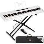 MUSTAR Digital Piano 88 Semi Weighted Keys with Stand Touch Sensitivity, Full Size 88 Key Piano Keyboard Weighted for Birthday Holiday Presents, Bluetooth Connection, Portable Case, Sustain Pedal