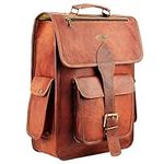 HULSH 16 Inch Genuine Leather Backpack for Women and Mens Leather backpack and Leather laptop backpack for Women | Leather backpack for men Perfect mens backpack for daily use Retro backpack Vintage